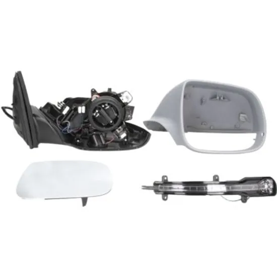 Oglinda exterioara dreapta AUDI Q7 2006->2015 perioada 2009 2010 2011 2012 cu semnal, reglaj electric, cu memorie, cu incalzire, rabatare electrica, prevopsit grund