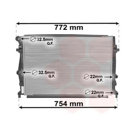 Radiator Motor VW GOLF 7 2012->2020 Radiator apa 1.2 TSi benzina (650x440x22) 2012->2016 Perioada 2012 2013 2014 2015 2016