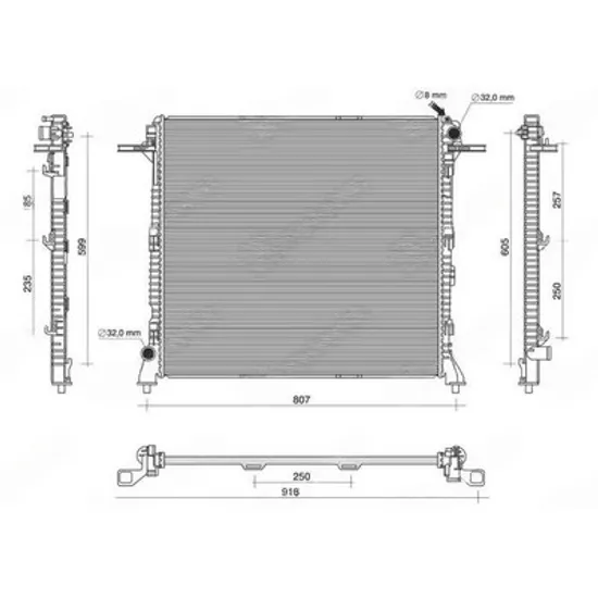 Radiator Motor VW CRAFTER 2 2016-> Radiator apa motor 2.0 TDI diesel manuala/automatic (718x665) Perioada 2016 2017 2018 2019 2020 2021
