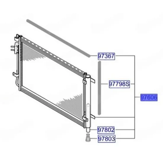 Radiator Aer Conditionat HYUNDAI i20 2020-> Radiator condensator aer conditionat 1.0 benzina/hybrid (492x359) (KOYO) Perioada 2020 2021 2022 2023 2024