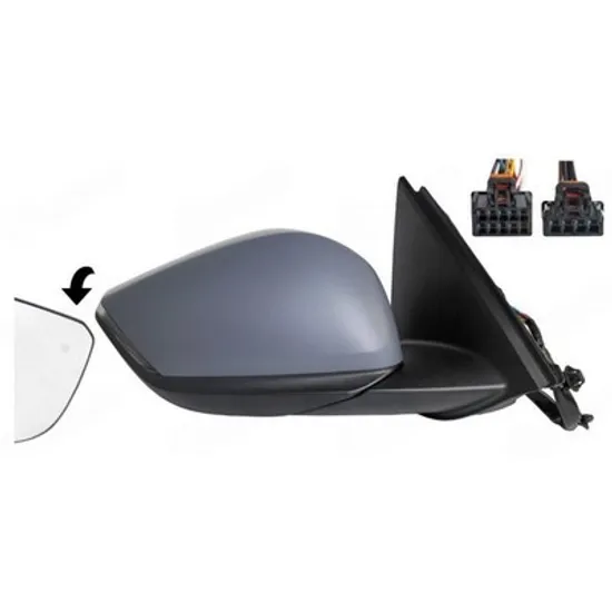 Oglinda CITROEN C4 3 2020-> Oglinda exterioara electrica cu incalzire cu rabatare electrica pentru vopsit (cu semnal si lampa podea si senzor banda si senzor.) (10H10P+4H4P) DREAPTA Perioada 2022 2023 2024 2025