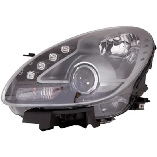 Far stanga ALFA ROMEO GIULIETTA 2010->2020 perioada 2010 2011 2012 2013 2014 2015 2016 2017 2018 2019 2020 cu unitate control pentru reglaj automat, cu unitate control xenon, fara motor reglaj, Bi-Xenon, titan, semnal transparent, cu reglaj distanta iluminare automat, adaptiv, cu bec D1S/H1