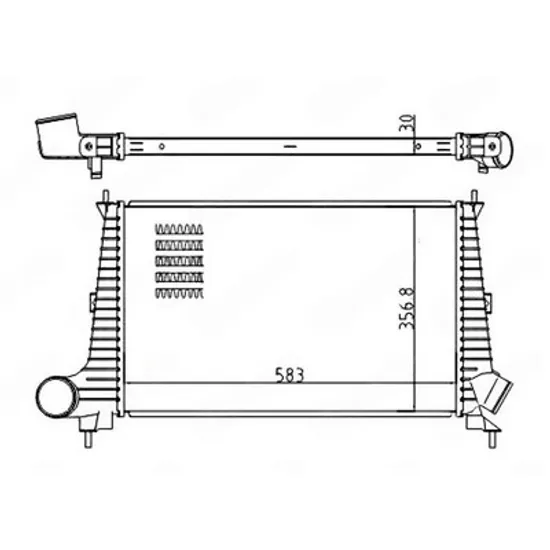 Intercooler SAAB 9-5 1997->2009 Radiator intercooler benzina diesel (580x365x30) Perioada 2005 2006 2007 2008 2009 2010