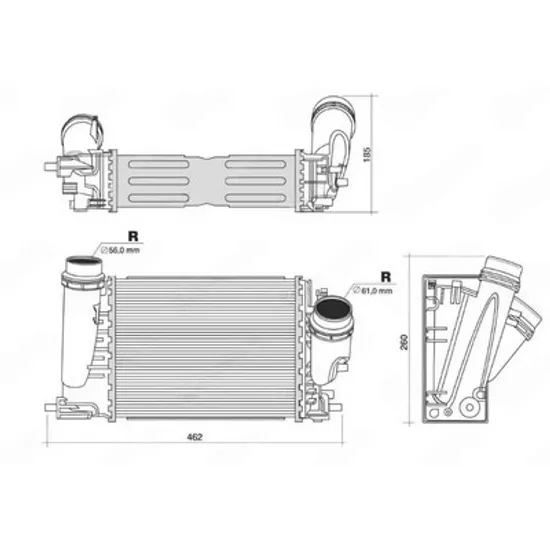 Intercooler RENAULT SCENIC 4 2016-> Radiator intercooler 1.6 DCI diesel (282x217) Perioada 2016 2017 2018 2019 2020 2021