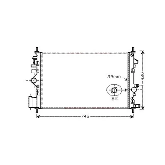 Radiator apa OPEL INSIGNIA A 2008->2017 pentru 1.8, perioada 2008 2009 2010 2011 2012 2013 2014 2015 2016 2017