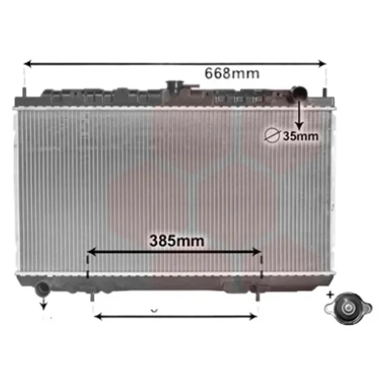 Radiator apa NISSAN ALMERA 2 2001->2006, PRIMERA P12 2002->2008 pentru 2.2 Di, perioada 2000 2001 2002 2003 2004 2005 2006 2007