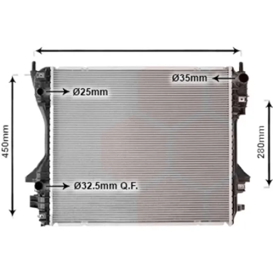 Radiator apa JAGUAR XJ X350 2003->2009 pentru D 2.7, perioada 2005 2006 2007 2008 2009