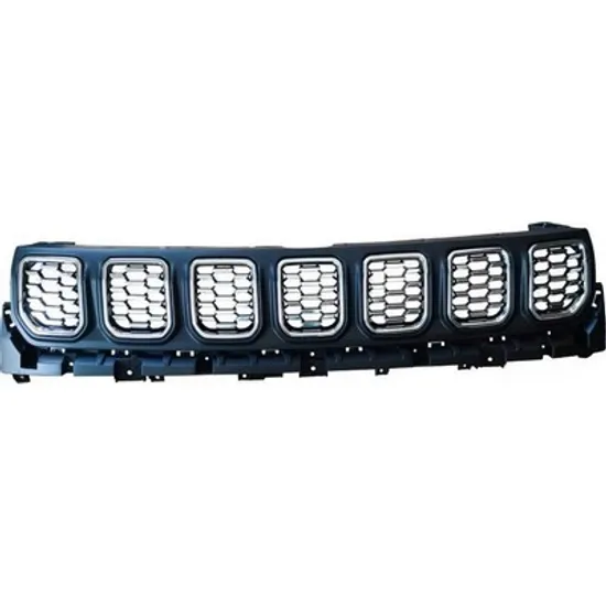 Grila Radiator JEEP COMPASS 2020-> Grila radiator completa negru cu ornament cromat (SET 7 bucati) Perioada 2022 2023 2024 2025