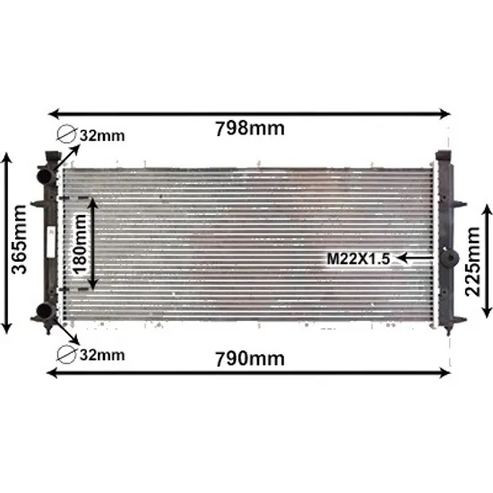 Radiator apa VW TRANSPORTER T4 1990->2003 2.5 81KW 110CP , pentru motor AAF, ACU, AEN, AEU perioada 1990 1991,1992,1993,1994,1995,1996,1997,1998,1999,2000,2001,2002 2003
