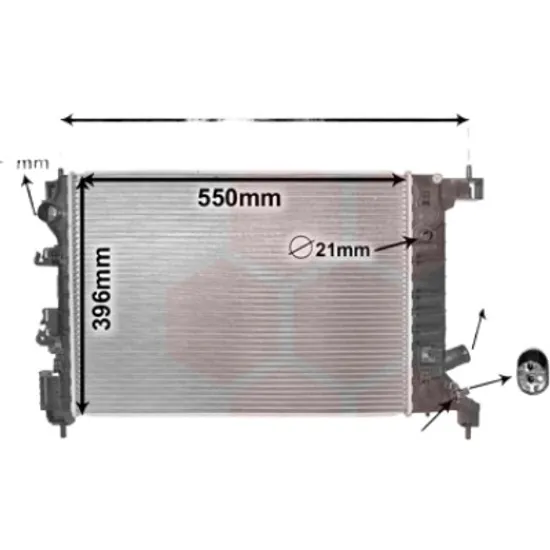 Radiator apa CHEVROLET AVEO hatchback T300 2011->, AVEO SEDAN T300 2011-> pentru 1.4, perioada 2011 2012 2013 2014 2015 2016