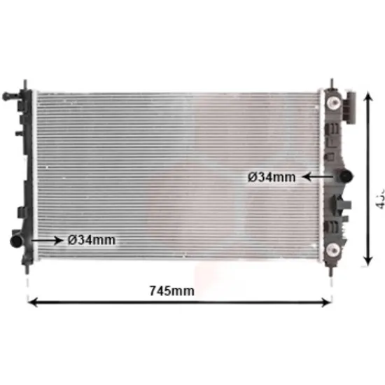 Radiator apa OPEL INSIGNIA A 2008->2017 pentru 2.0 Turbo 4x4, perioada 2008 2009 2010 2011 2012 2013 2014 2015 2016 2017