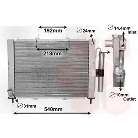 Radiator Motor RENAULT KANGOO 1997->2007 Radiator apa + radiator aer conditionat FIXED 51x38x3,8 Perioada 1997 1998 1999 2000 2001 2002 2003 2004 2005 2006 2007