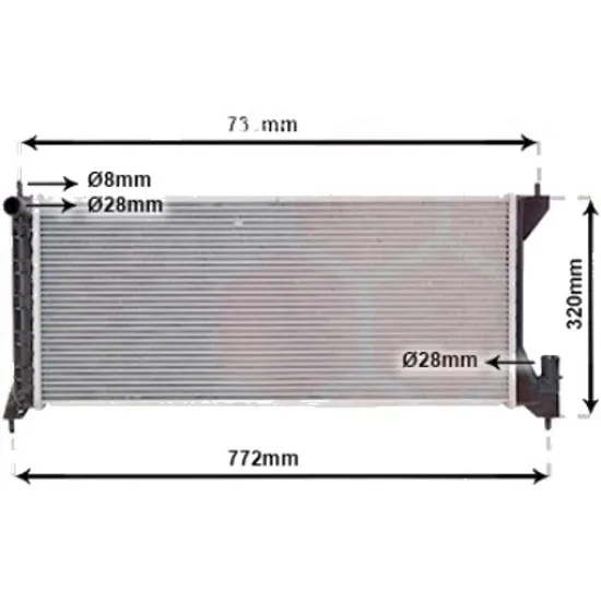 Radiator apa SUZUKI IGNIS 2 2003->, WAGON R 2005->2013 pentru 1.3 DDiS, perioada 2003 2004 2005 2006 2007 2008