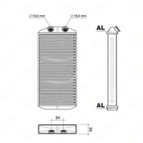Radiator Incalzire PEUGEOT 301 2012->2016 Calorifer (250x140x26) Perioada 2012 2013 2014 2015 2016