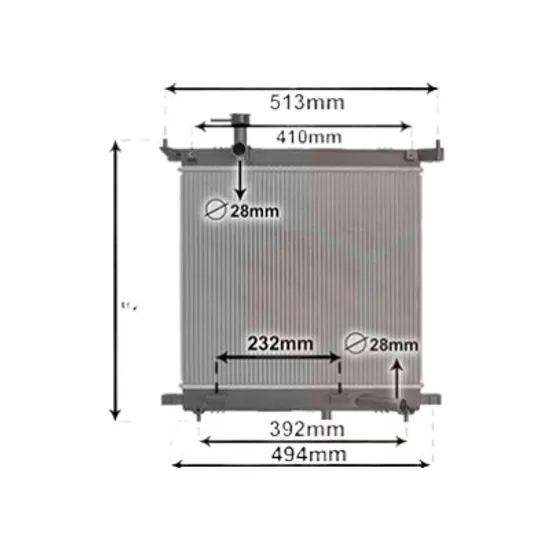 Radiator apa NISSAN NOTE 2013->2020 pentru 1.2, perioada 2013 2014 2015 2016 2017 2018