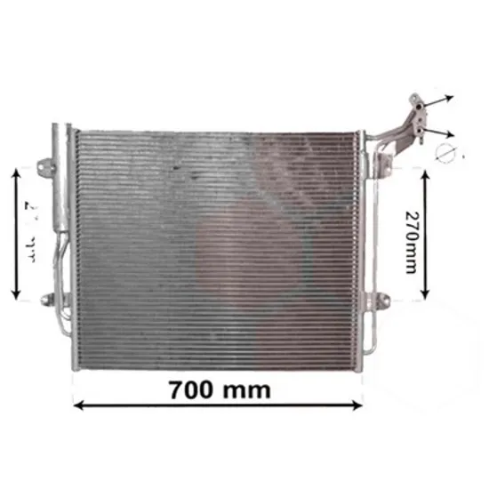 Radiator aer conditionat ALFA ROMEO MITO 2008->2018 1.3 MultiJet 70KW 95CP , pentru motor 199 B1.000, 330 A1.000 perioada 2009 2010,2011,2012,2013,2014,2015,2016,2017 2018