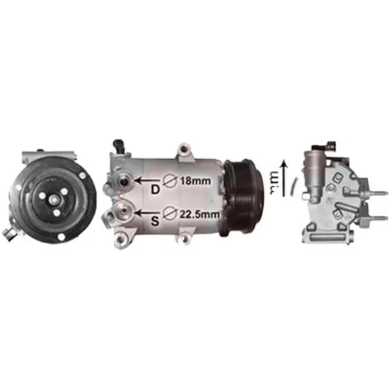Compresor aer conditionat FORD TRANSIT CONNECT 2014-> 1.6 EcoBoost 110KW 150CP , pentru motor JQGA perioada 2013 2014 2015 2016 2017 2018
