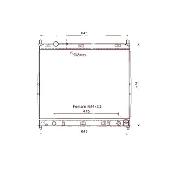 Radiator apa SSANGYONG REXTON 2012-> 2.7 Xdi tractiune integrala 121KW 165CP , pentru motor D27DT perioada 2012 2013,2014,2015,2016 2017