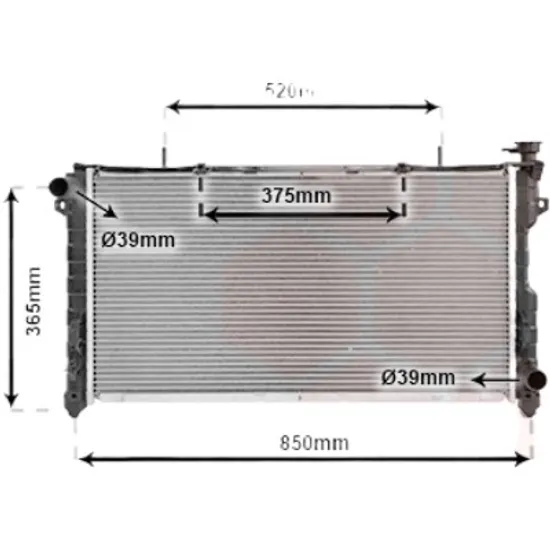 Radiator apa DODGE CARAVAN 2000->2007 pentru 3.3 AWD, perioada 2000 2001 2002 2003 2004 2005 2006 2007