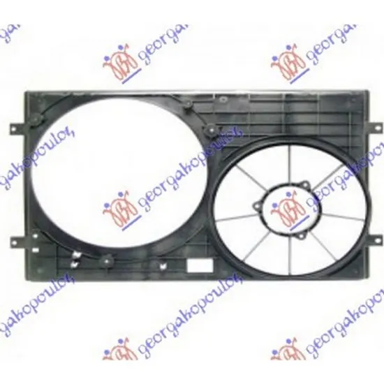 Carcasa Ventilator SEAT IBIZA 3 2003->2009 Carcasa electroventilator dublu, Perioada 2002 2003 2004 2005 2006 2007 2008 2009