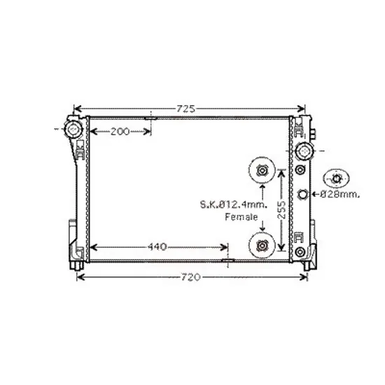 Radiator apa MERCEDES GLK-CLASS X204 2008->2015 pentru 280 4-matic, perioada 2008 2009