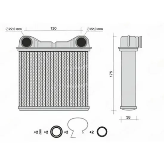 Radiator Incalzire MERCEDES R-CLASS W251 2005->2017 Calorifer (131x166x32) (partea din spate) Perioada 2010 2011 2012 2013 2014 2015 2016