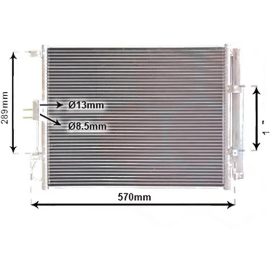 Radiator aer conditionat DACIA LODGY 2012-> 1.5 dCi 63KW 85CP , pentru motor K9K 612, K9K 830 perioada 2012 2013,2014,2015,2016 2017