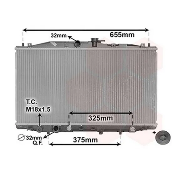 Radiator Motor HONDA ACCORD 7 EURO 2003->2012 Radiator apa pentru 2,0i 16V cu/fara aer conditionat (37,5x71,3) Cv automata Perioada 2003 2004 2005 2006 2007 2008