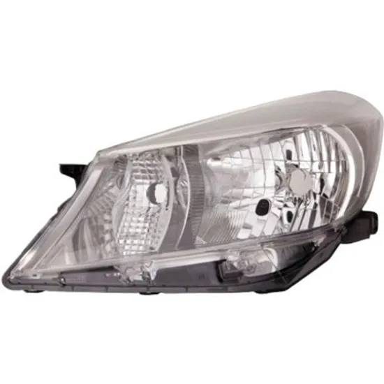 Far stanga TOYOTA YARIS 2010-> perioada 2010 2011 2012 2013 2014 2015 pana la an de fabricatie 2014, fara motor reglaj, cromat, semnal transparent, cu reglaj electric, cu bec H4