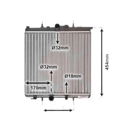 Radiator apa PEUGEOT 307 2000->2011 pentru 1.4, perioada 2000 2001 2002 2003