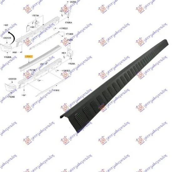Capac Bara spate FORD TOURNEO CONNECT 2002->2013 Acoperire bara spate superioara (Connect ; 03->) Perioada 2002 2003 2004 2005 2006 2007 2008 2009 2010 2011 2012 2013