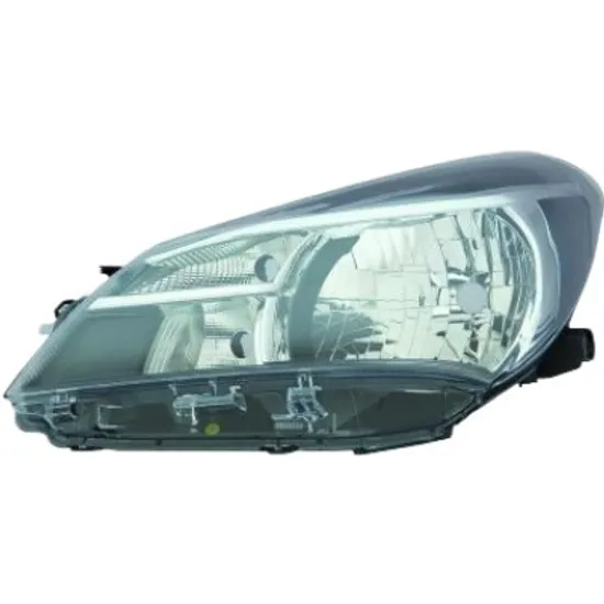 Far stanga TOYOTA YARIS 2010-> perioada 2010 2011 2012 2013 2014 2015 de la an de fabricatie 08/2014, fara motor reglaj, semnal alb, cu reglaj electric, cu bec H4