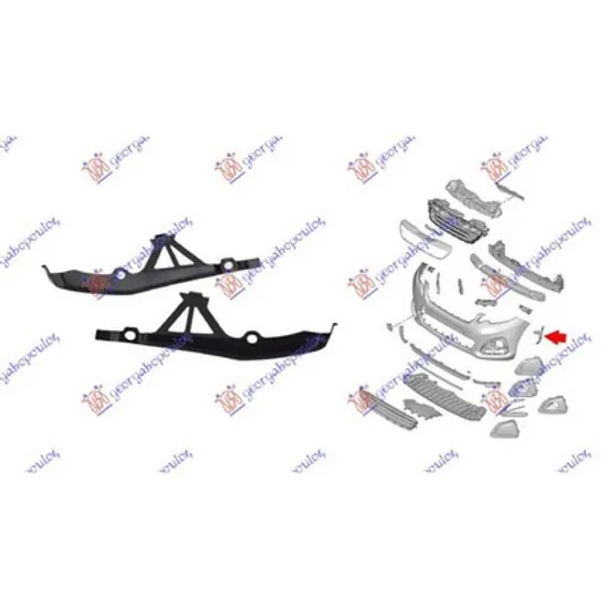 Suport Bara fata PEUGEOT 108 2014-> Suport bara fata lateral PLASTIC SET Perioada 2014 2015 2016 2017 2018 2019 2020
