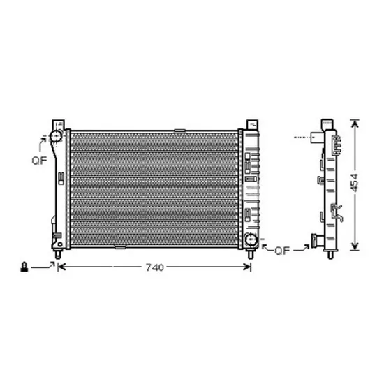 Radiator apa MERCEDES C-CLASS Coupe Sport CL203 2001->2008 C 30 CDI AMG 170KW 231CP , pentru motor OM 612.990 perioada 2002 2003,2004,2005,2006,2007 2008