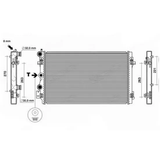 Radiator Motor VW POLO 6R1 2009->2020 Radiator apa motor 1.4TSi/GTi/RS/CUPRA-1.6/2.0TDi (650x410)(KOYO) Perioada 2009 2010 2011 2012 2013 2014