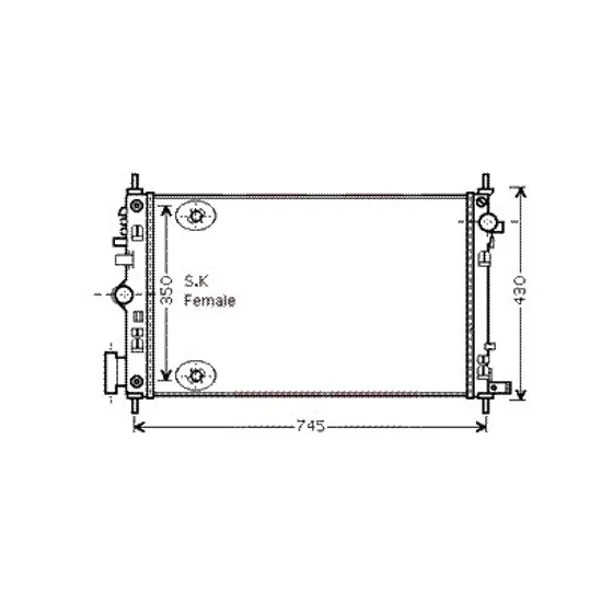 Radiator apa OPEL INSIGNIA A 2008->2017 pentru 2.8 V6 Turbo 4x4, perioada 2008 2009 2010 2011 2012 2013 2014 2015 2016 2017