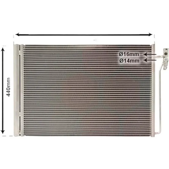 Radiator aer conditionat RENAULT MEGANE III Grandtour 2008->, MEGANE 3 2008->2015, SCENIC 3 2008->2015, GRAND SCENIC 3 2009->2016 pentru 2.0 dCi, perioada 2009 2010 2011 2012 2013 2014 2015 2016 2017