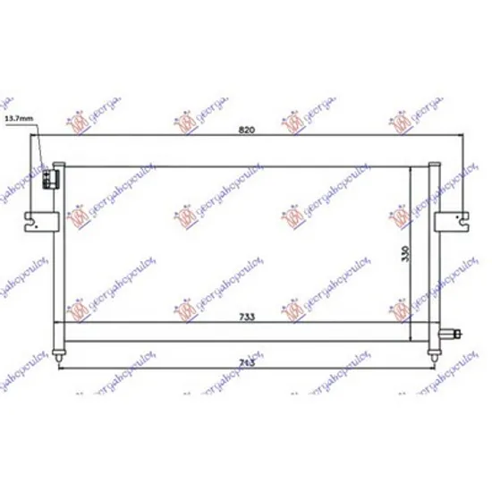 Radiator Aer Conditionat NISSAN NAVARA D22 1997->2008 Radiator aer conditionat 2.4 benzina - 2.5 TD TUBE 13.7mm (700x320x16) Perioada 1997 1998 1999 2000 2001 2002 2003