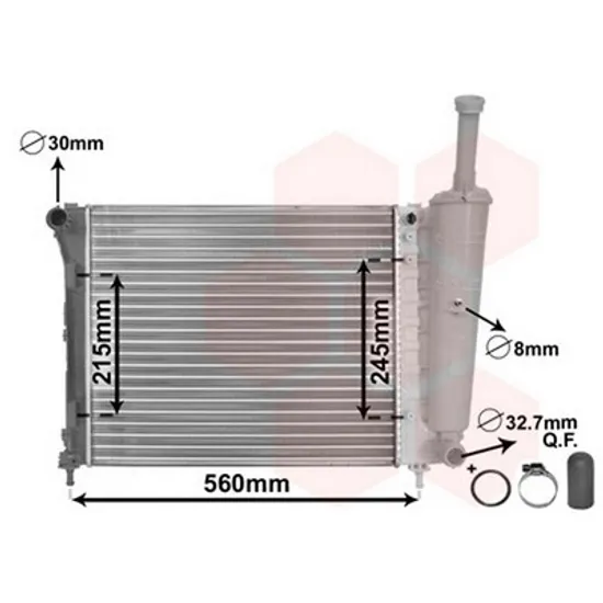 Radiator Motor FORD KA 2008-> Radiator apa pentru 1.2cc 8V cu/fara aer conditionat (48x41,5) Perioada 2008 2009 2010 2011 2012 2013 2014 2015 2016