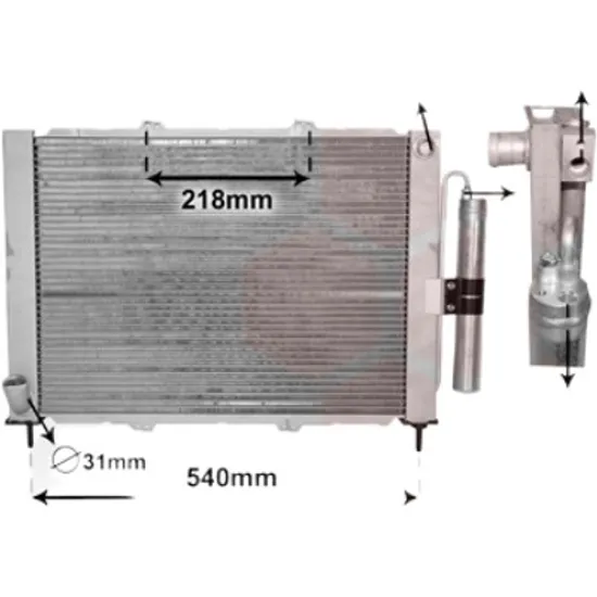 Radiator apa RENAULT KANGOO 1997->2007 pentru 1.5 dCi, perioada 2001 2002 2003 2004 2005 2006 2007 2008 2009 2010