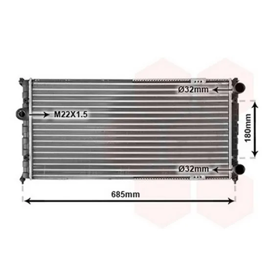Radiator Motor SEAT INCA 1995->2003 Radiator apa 1.6 8V-1.8 16V-2.0 63x32 VALEO Perioada 1995 1996 1997 1998 1999 2000 2001 2002 2003