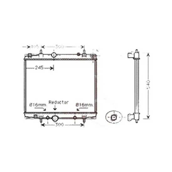 Radiator apa CITROEN C8 2002-> 2.0 HDi 79KW 107CP , pentru motor RHM (DW10ATED4), RHT (DW10ATED4) perioada 2002 2003,2004,2005,2006 2007
