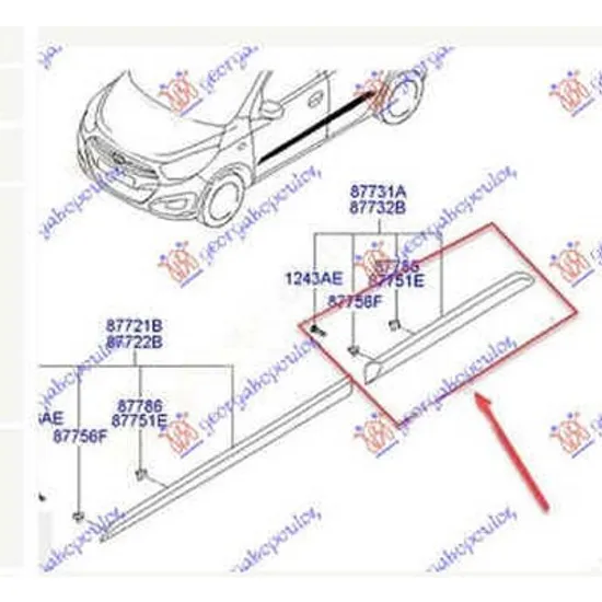 Bandou Usa HYUNDAI i10 2007->2013 Bandou usa spate stanga Perioada 2007 2008 2009 2010 2011 2012 2013