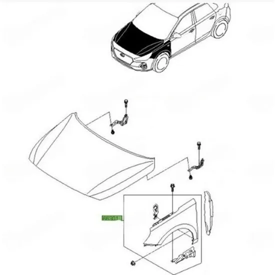 Aripa Fata HYUNDAI i30 2017-> Aripa fata (fara gaura semnal) (O) STANGA Perioada 2020 2021 2022 2023 2024 2025