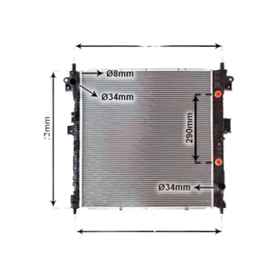 Radiator apa SSANGYONG KYRON 2005-> 2.0 Xdi 4x4 100KW 136CP , pentru motor D20DT perioada 2010 2011,2012,2013,2014 2015