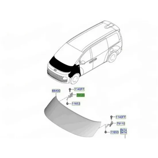 Balama Capota fata HYUNDAI STARIA 2025-> Balama capota fata (O) DREAPTA Perioada 2025