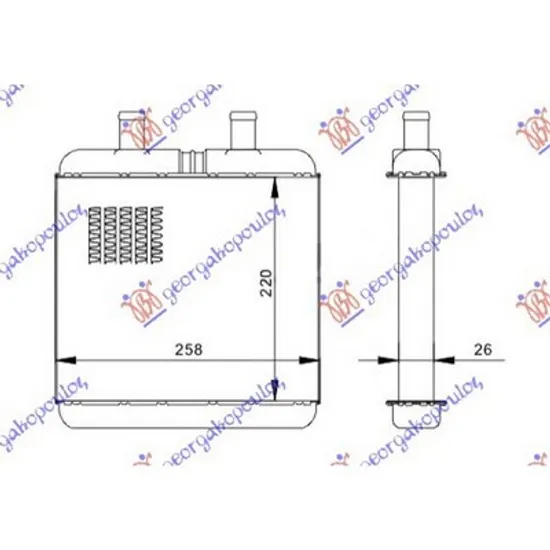 Radiator Incalzire IVECO DAILY 3 1999->2007 Calorifer (B) cu/fara aer conditionat (220x255) 1999->2001 Perioada 1999 2000 2001