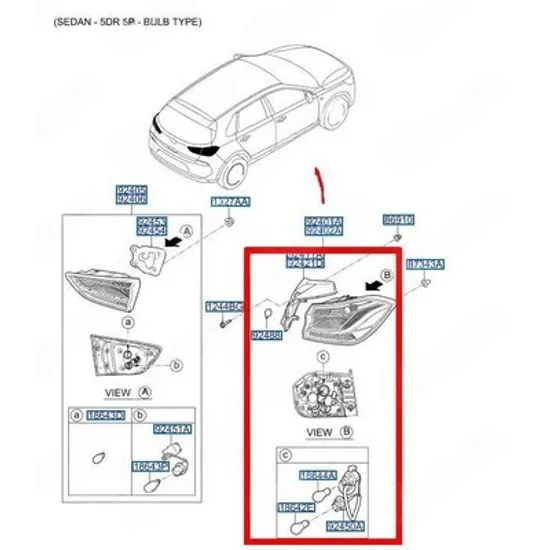 Stop Spate HYUNDAI i30 2017-> Lampa stop spate exterior (H/B) (O) STANGA Perioada 2017 2018 2019 2020