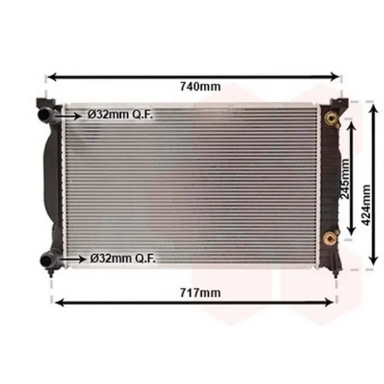 Radiator Motor AUDI A4 8EC, B7 2004->2008 Radiator apa pentru 1.8i - 2.0i 20v - 1.9 - 2.0TDi (63x40) Perioada 2004 2005 2006 2007 2008