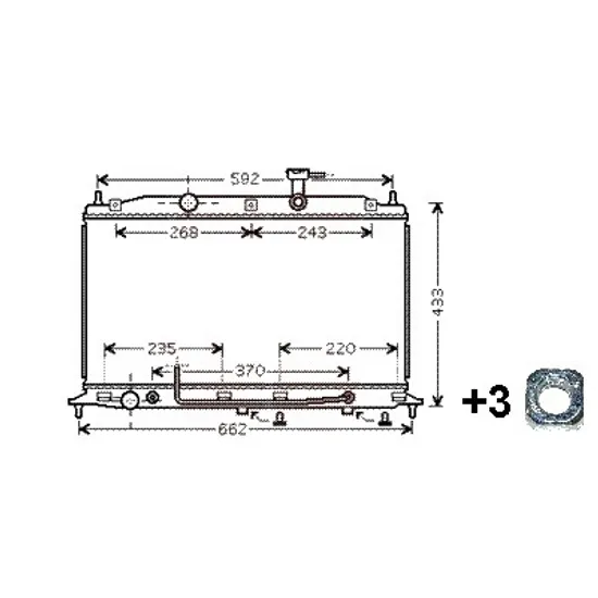Radiator apa HYUNDAI ACCENT 2 LC 1999->2005 pentru 1.6, perioada 2002 2003 2004 2005